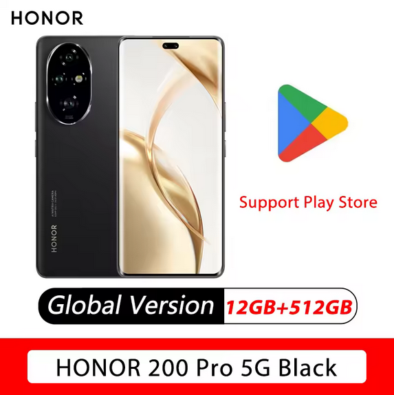 New Original Global Version Huawei Honor 200 Pro Snapdragon 8s Gen 3 6.78'' 120Hz AMOLED 50MP 5200mAh 100W NFC HONOR