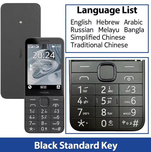 Original Nokia 220 4G Feature Phone 2.8 Inch Bluetooth FM Radio 1450mAh Bettery Dual SIM Push-button Mobile Phone Type-C Port