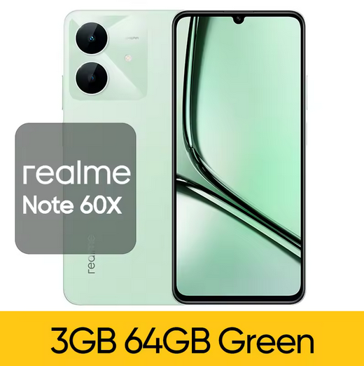 Russian Version realme Note 60x Smartphone 6.74'' 90Hz Display 5000mAh Battery IP54 Powerful Octa-core Chipset 3GB+64GB